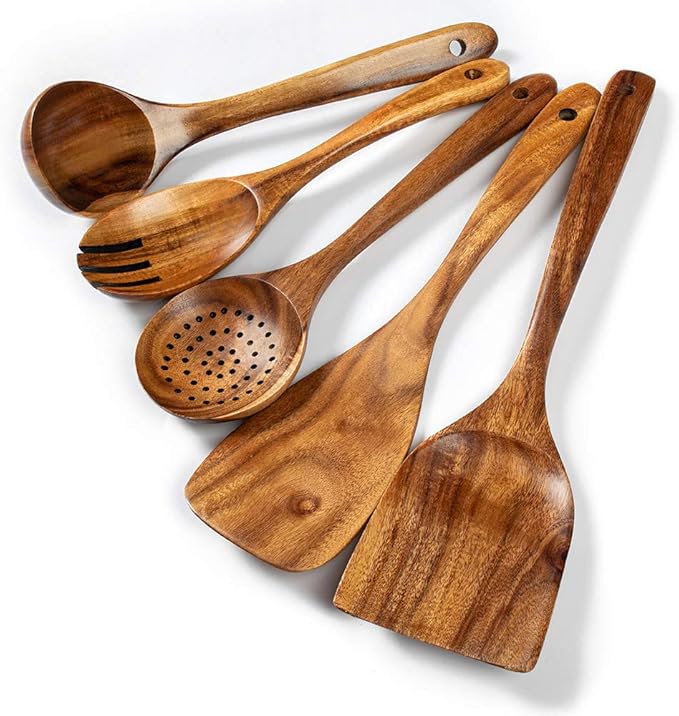 Wood Kitchen Utensils Set, 5 PCs