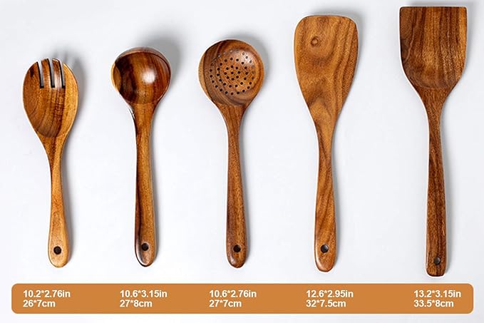 Wood Kitchen Utensils Set, 5 PCs