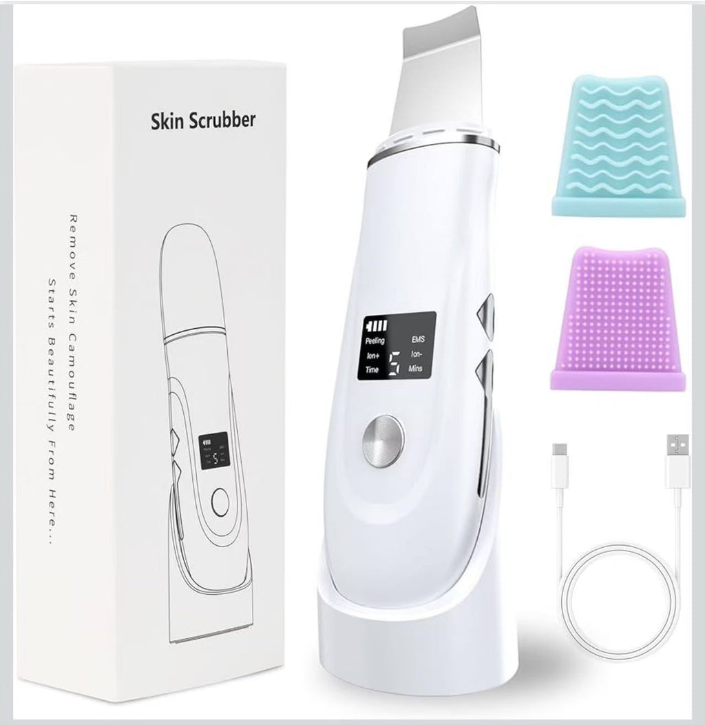 Ultrasonic Skin Scrubber 4-in-1 Deep Cleansing Tool for Pore Extraction