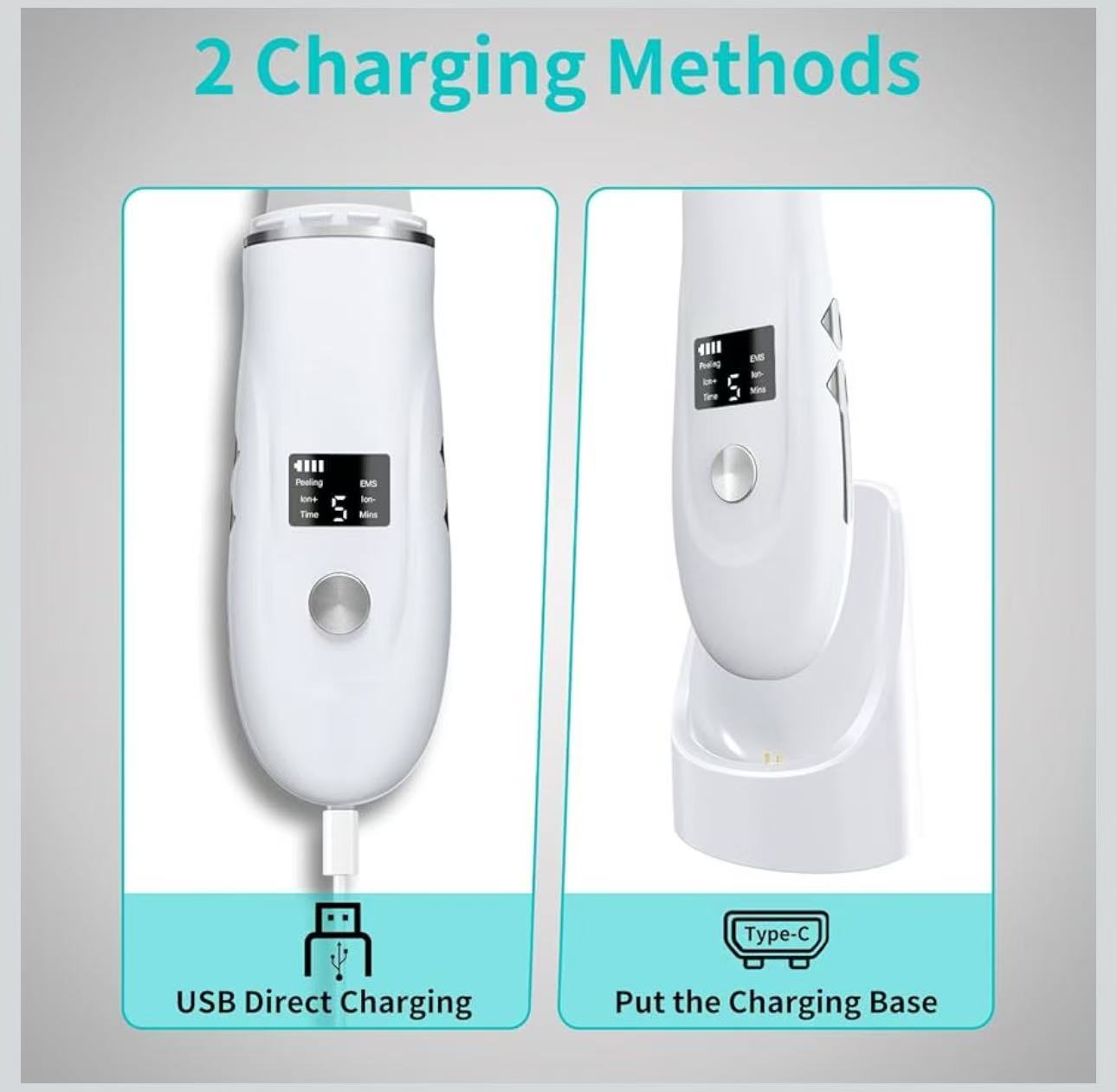 Ultrasonic Skin Scrubber 4-in-1 Deep Cleansing Tool for Pore Extraction