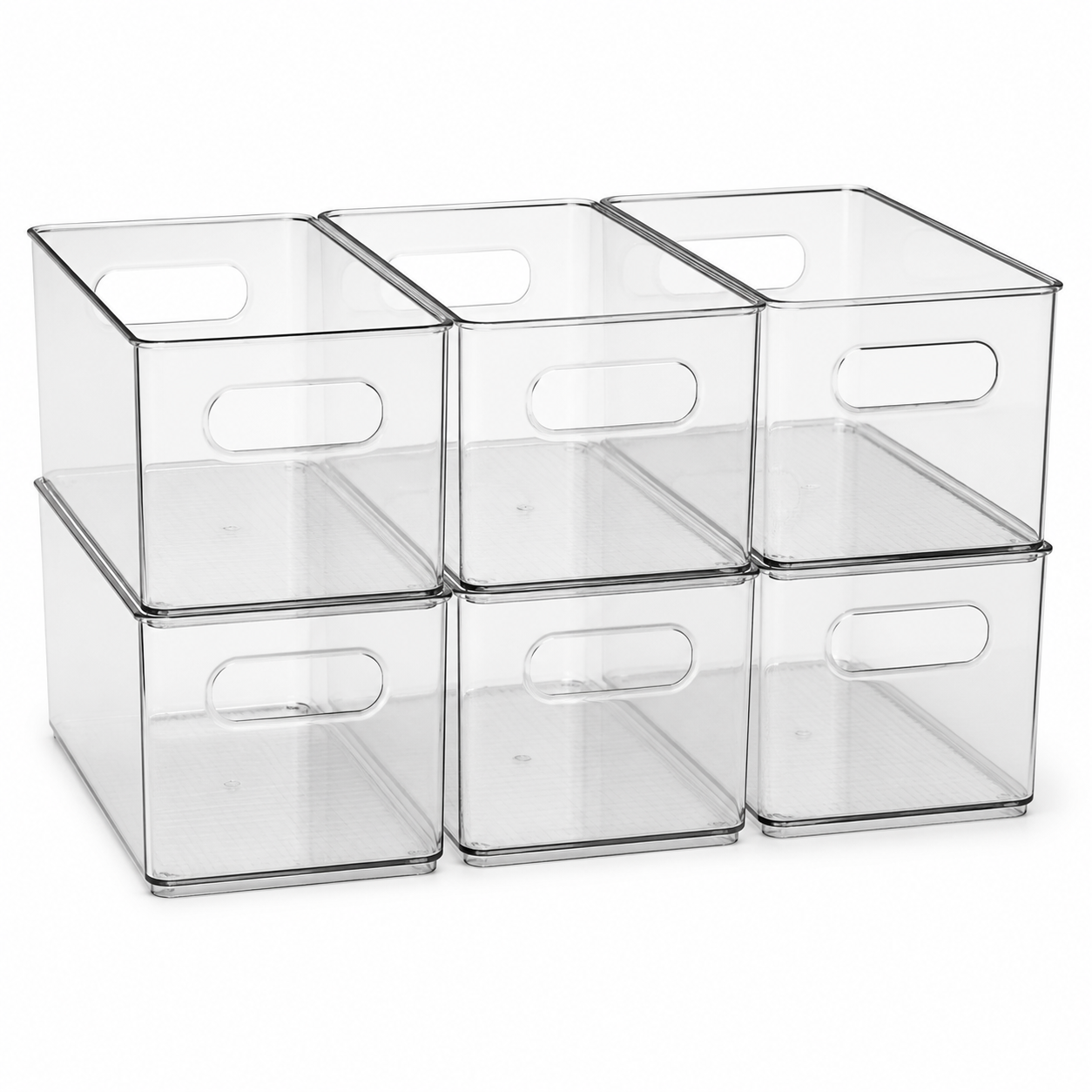 Clear Pantry Storage Bin Set – 6 Pack