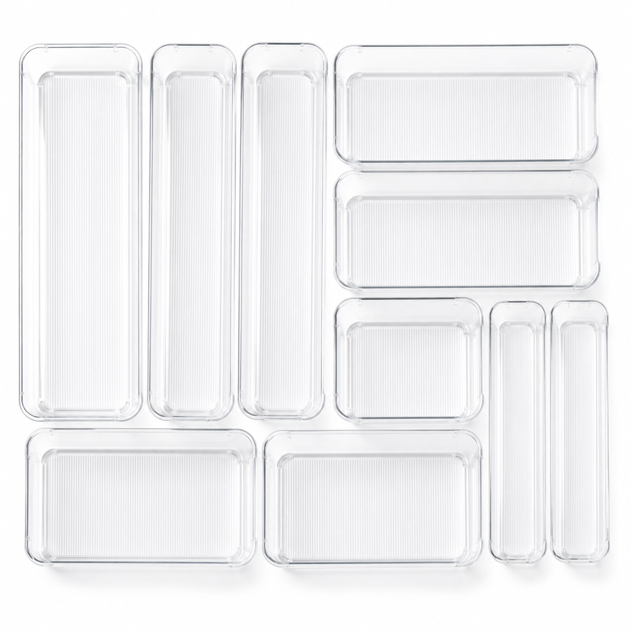 Clear Drawer Organizer Tray Set
